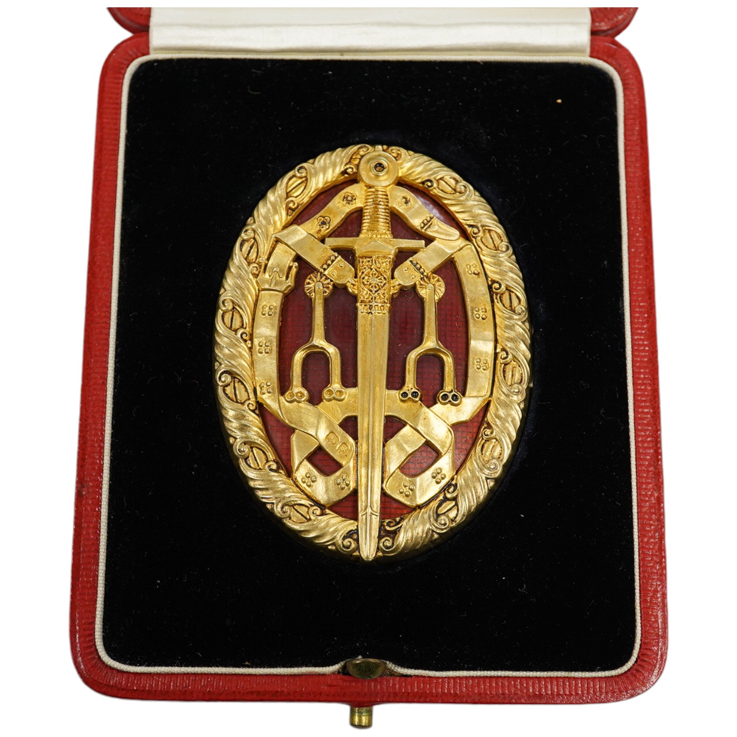 Tennis Interest. A Knights Bachelor Badge, silver gilt and enamel breast badge